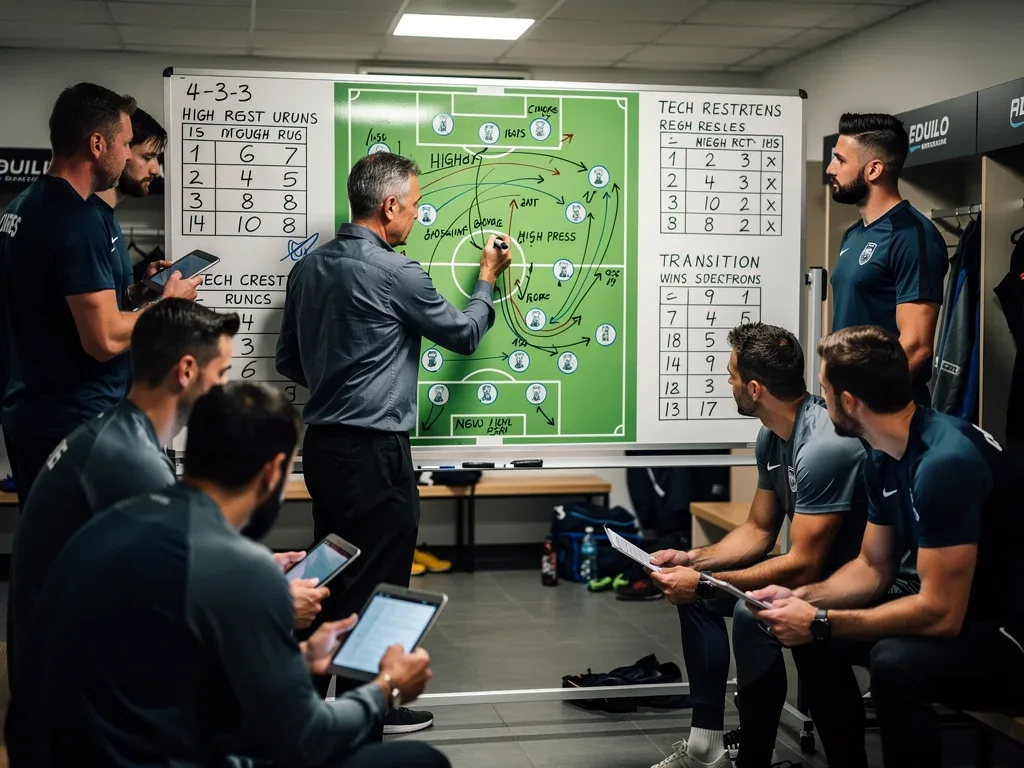 Soccer coaching staff analyzing tactical adjustments for 2026 MLS roster rules.