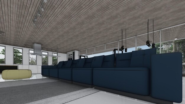 An architectural rendering of a stadium's new VIP lounge, featuring comfortable seating, modern decor, and large screens displaying the game. Servers are shown attending to guests, emphasizing the premium experience. The image highlight luxury and exclusivity.