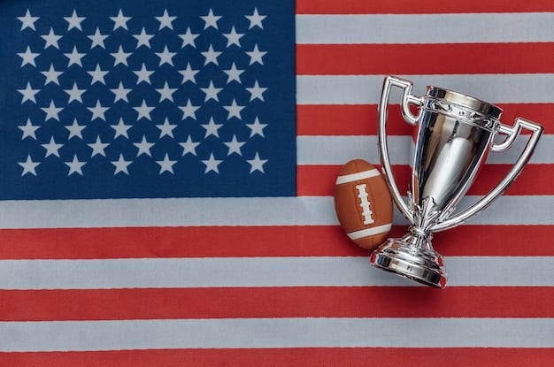 An image showcasing the Champions League trophy with a subtle reflection of the American flag. The focus should be on the trophy, symbolizing the ultimate goal for all participating teams, with the flag representing the American fan perspective.