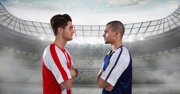 A split image showing two star players who transferred to the Premier League, one on the left and one on the right, with their new club logos subtly in the background. The players are in action poses, ready to make an impact.